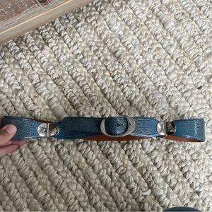 LAI Genuine Lizard Belt blue women’s medium Made in USA